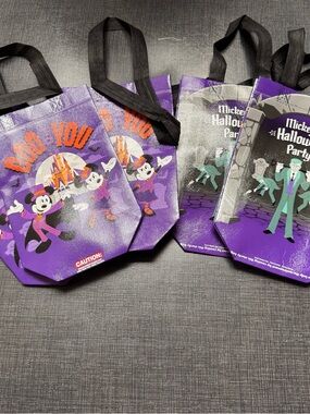 Disney Purple & Orange Mickey Halloween Trick-or-Treat Tote Set (5 total)